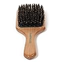 GranNaturals Boar Bristle Smoothing Hair Brush for Women and Men - Medium/Soft Bristles - Natural Wooden Large Flat Square Paddle Hairbrush for Fine