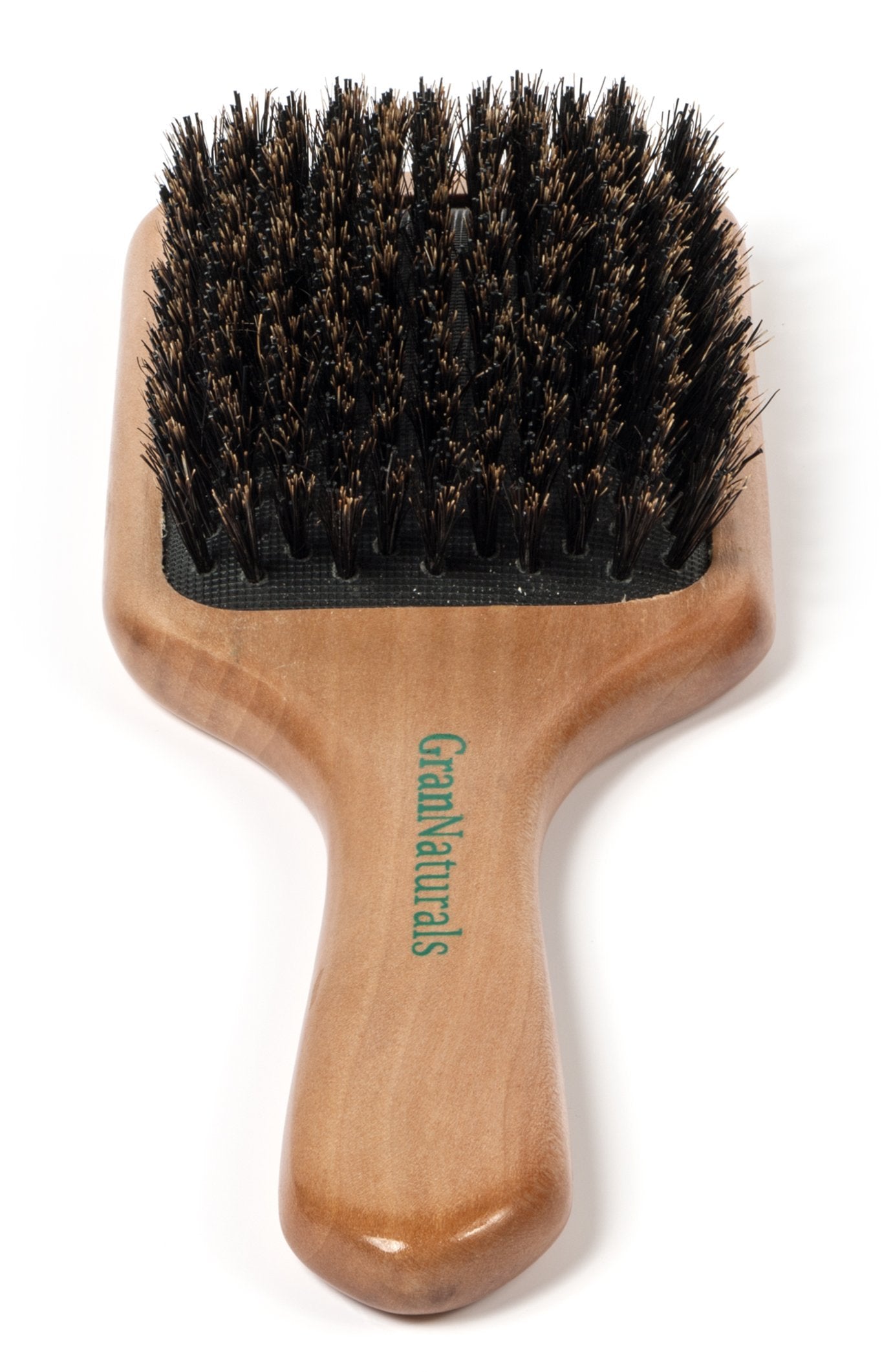 GranNaturals Boar Bristle Smoothing Hair Brush for Women and Men - Medium/Soft Bristles - Natural Wooden Large Flat Square Paddle Hairbrush for Fine