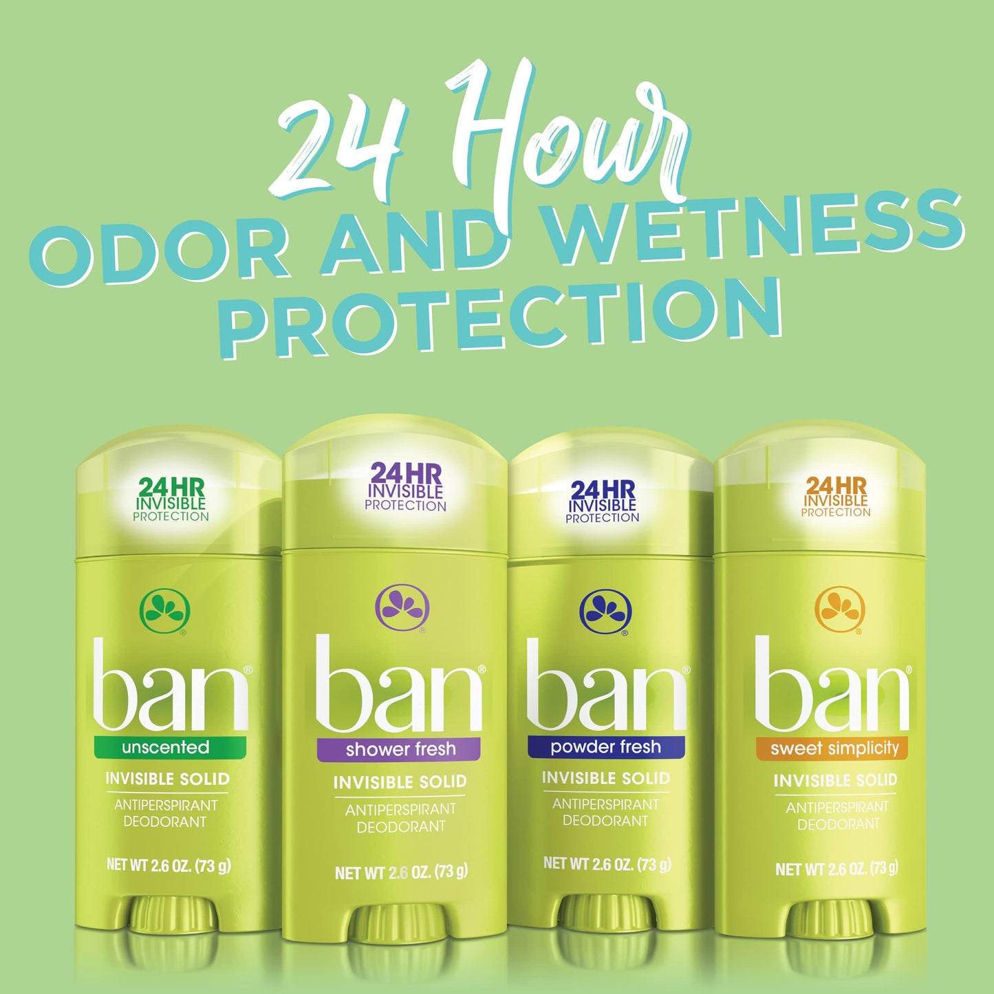 Ban Invisible Solid Antiperspirant and Deodorant for Women and Men, Sweet Simplicity Scent, 2.6 Oz. Beauty and Personal Care Ban