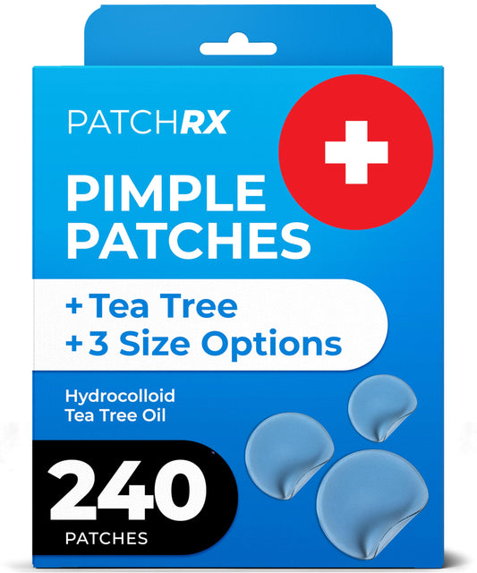 PatchRx Pimple Patches for Face (240 Patches), Hydrocolloid Acne Patches with Tea Tree Oil, Pimple Stickers - Acne Pimple Patches For Face - Zit Beauty and Personal Care PatchRx Default Title
