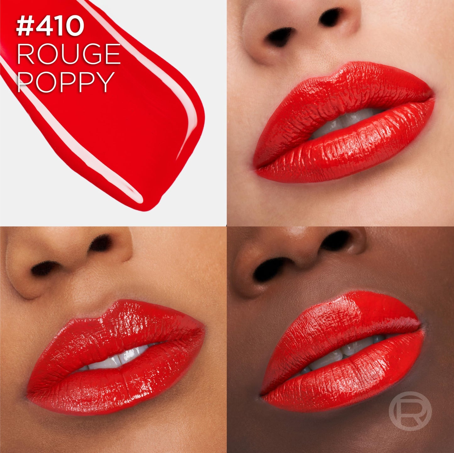 L'Oreal Paris Infallible Lacque Resistance Liquid Lipstick, 16HR Long Lasting Lip Makeup with Lacquer-Like Shine and Zero Transfer, 410, Rouge Poppy