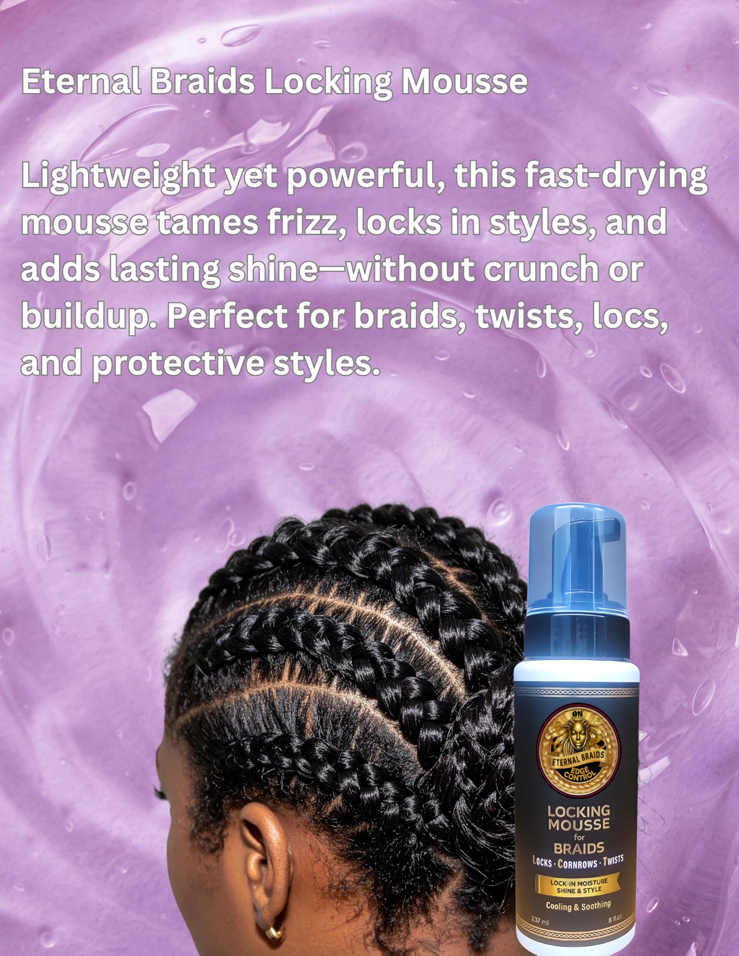 On Natural Eternal Braids Locking Mousse 8 OZ