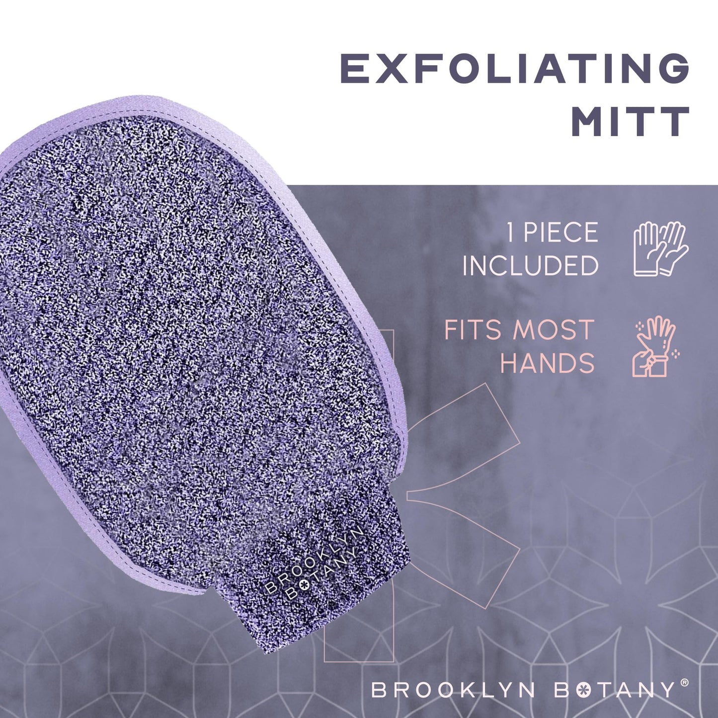 Brooklyn Botany Exfoliating Mitt for Bath and Shower - Heavy Duty Exfoliating Body Scrubber for Massage and Dead Skin Remover for Body - 1 Mitt