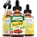 MYVIDAPURE Organic Rosehip Oil Certified Organic Wild Growth RAW Pure Virgin UNREFINED for Face, Body, Hair and Lip Care (0.5 Fl Oz)