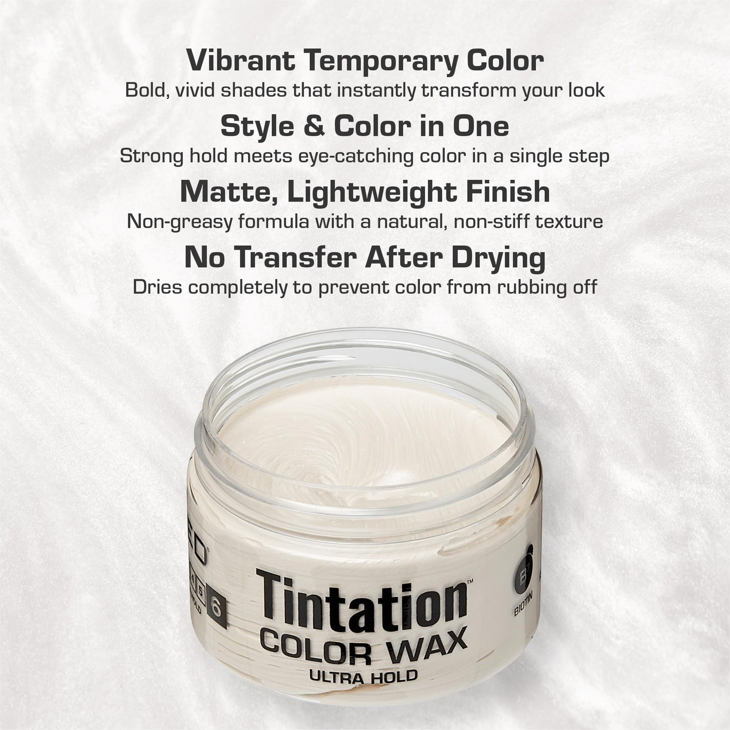 Red by Kiss Tintation Temporary Hair Color Wax - Vivid Instant Color, Ultra Hold, Water & Sweat Resistant, Curly Hair Safe, Non-Drying & Damage-Free