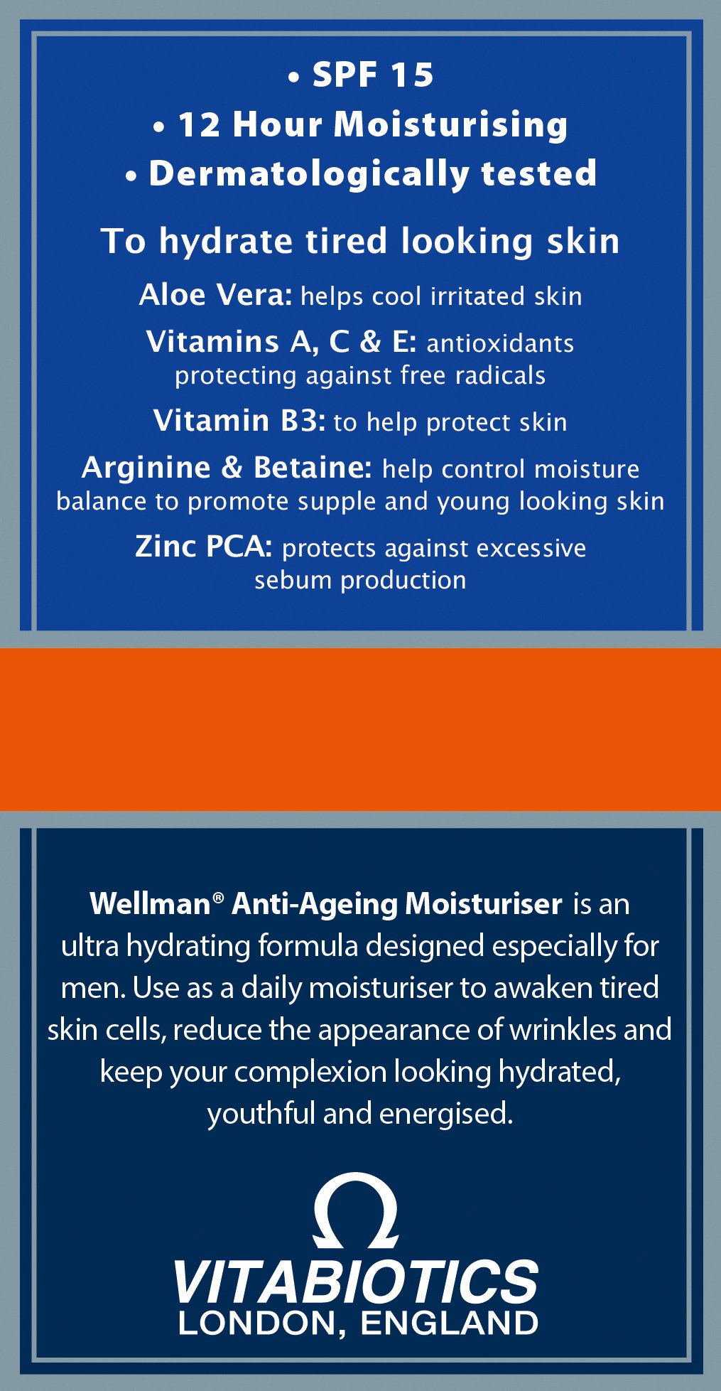 Wellman by Vitabiotics Anti-Ageing Moisturiser 50ml Beauty and Personal Care Wellman