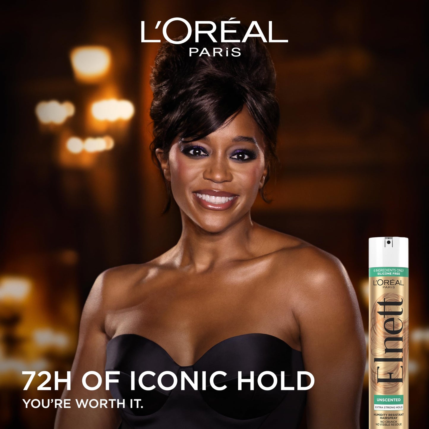 L'Oreal Paris Elnett Unscented Hairspray, up to 72-Hour Extra Strong Hold Formula with Humidity Resistant Frizz Control, Hairspray with Soft Beauty and Personal Care L'Oreal Paris