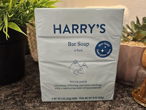 Harry's Wildlands Bar Soap, 4 Pack, 4 Oz Each, Blue