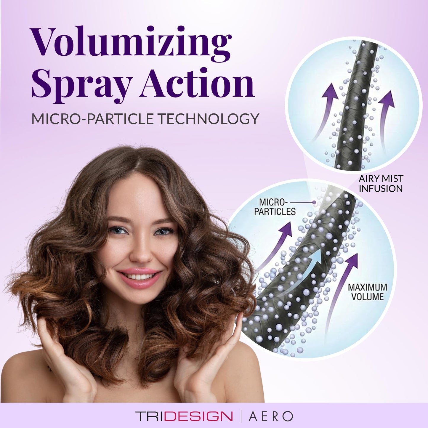 TRIDESIGN Aero Body Infusion Volumizer - Achieve Maximum Volume & Enhanced Texture, Weightless Formula for Root Lift & Fullness, Adds Body & Shine