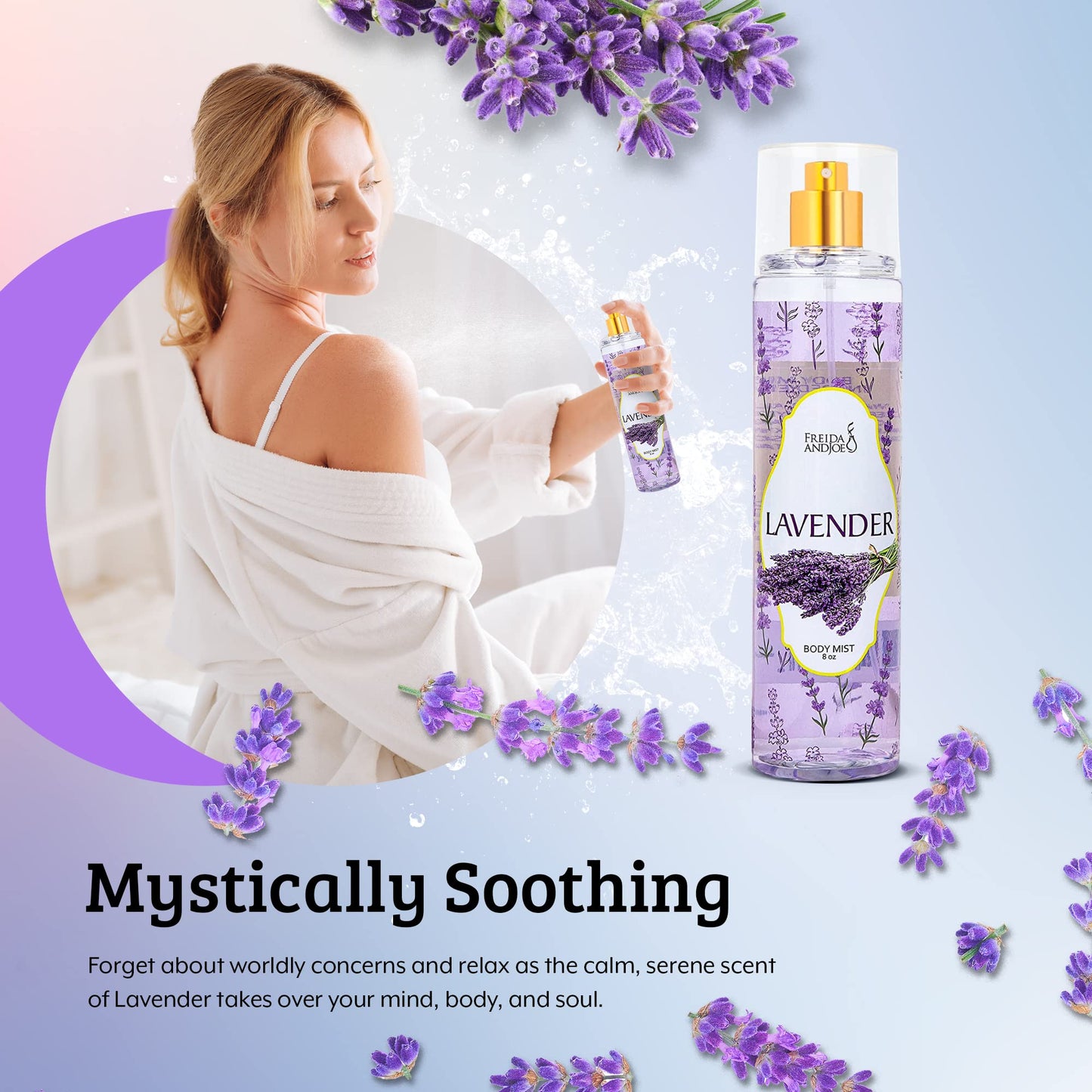 Lavender Luxury Body Spray For Women, Womens Perfume Fragrance Body Mist & Sprays, Women's Woodsy Scented Gifts & Presents, 8 oz Fine Mist Spray