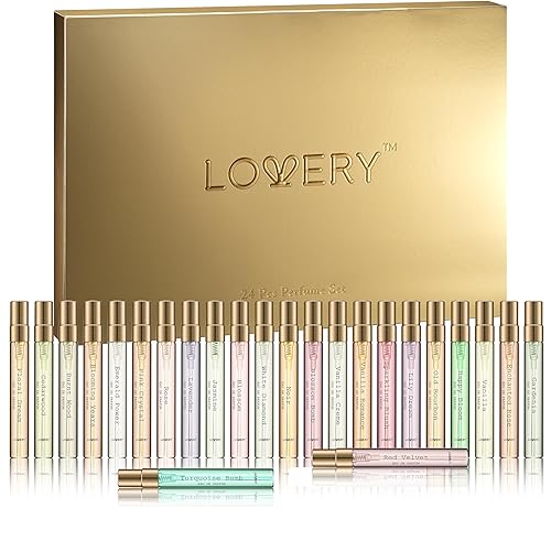 LOVERY 24-Piece Beauty Perfume Sets Gifts Set, Unique Gifts for Women - Mothers Day Gifts for Mom, Wife, Teen Girls, Floral Fragrance Sampler