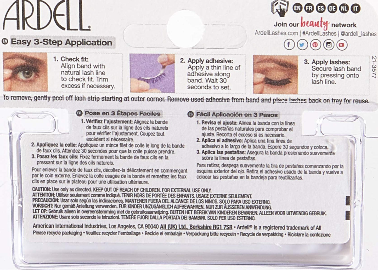 Ardell Fashion Lashes Pair - Black 113 (Pack of 4)