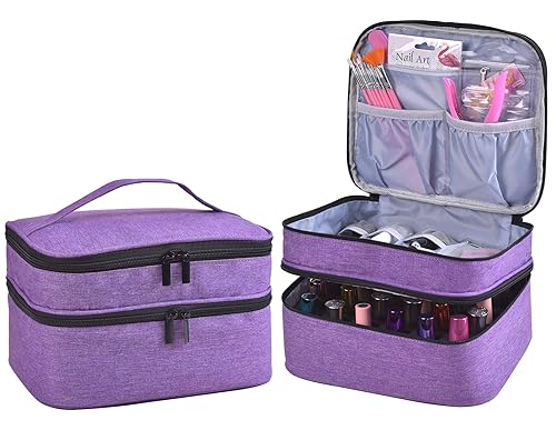 ZFZGFRCS Nail Polish Organizer- Holds 30 Bottles Nail Supply Organizers and Storage Double-layer Nail Bag Organizer Case Nail varnish Organizer Nail