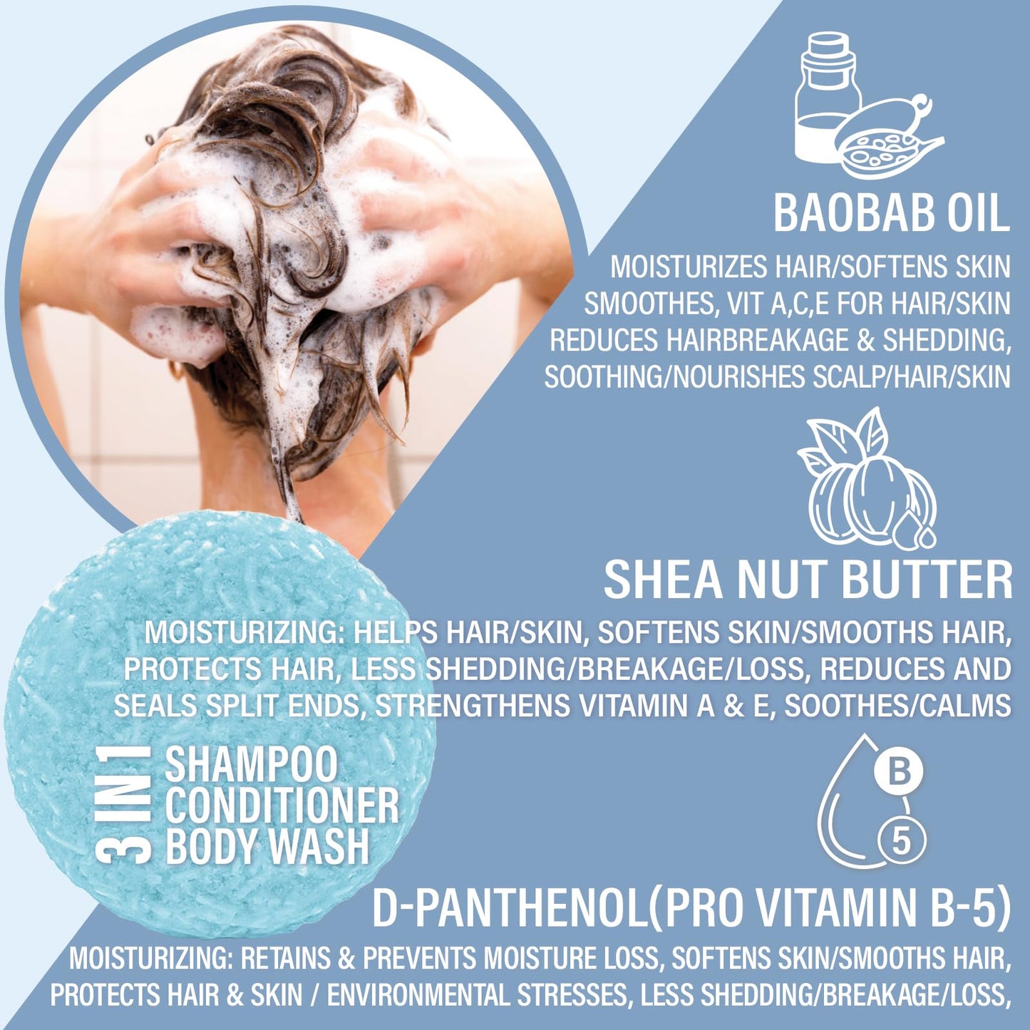 Luxiny Travel Shampoo and Conditioner Bar - Plant-Based, Multipurpose, TSA Compliant, Eco-Friendly, Sulfate & Paraben-Free, Suitable for All Hair