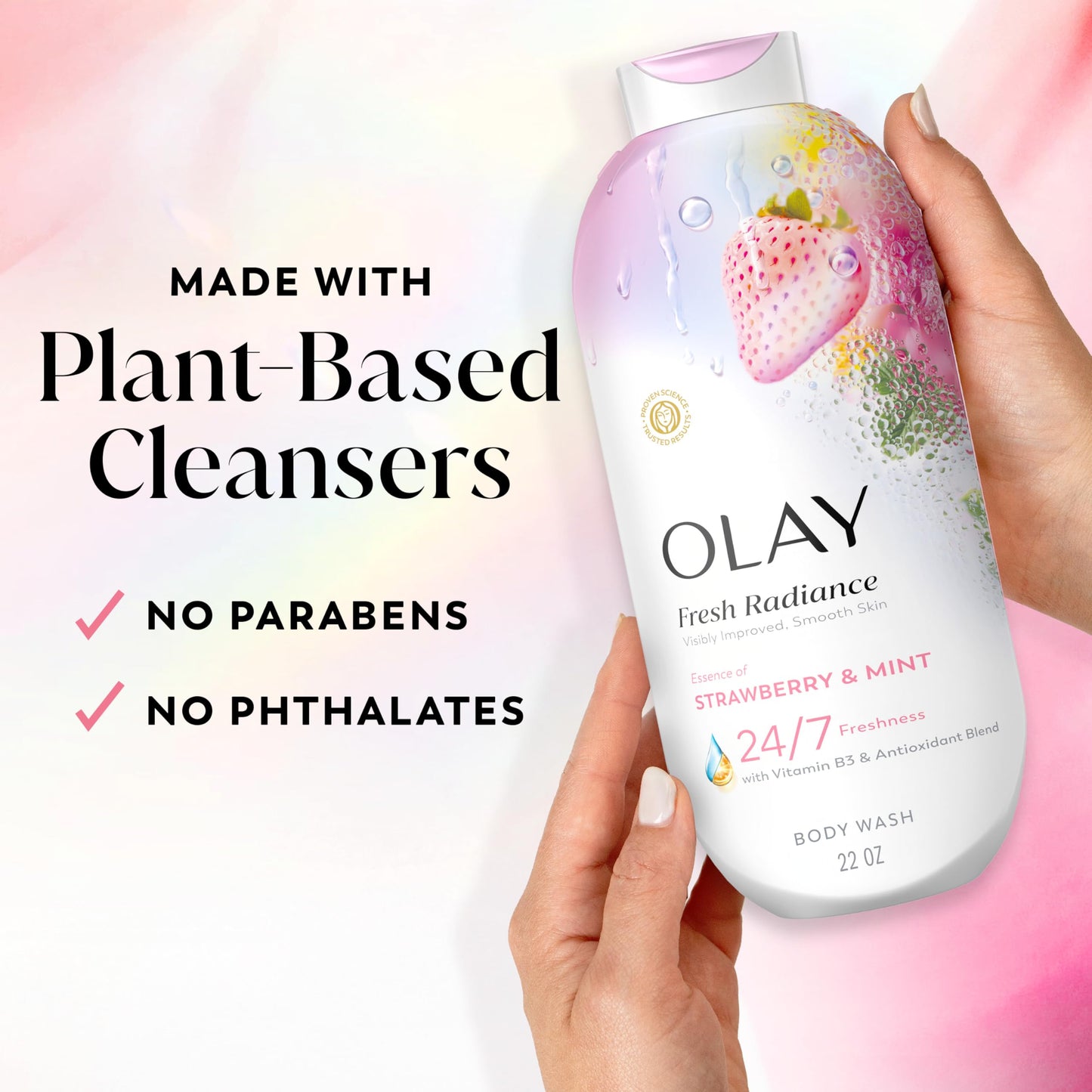 Olay Body Wash for Women, Fresh Radiance, 24/7 Skin-Loving Freshness, Visibly Radiant, Plant Based Cleansers, Vitamin B3 & Antioxidant Blend, For All Beauty and Personal Care Olay