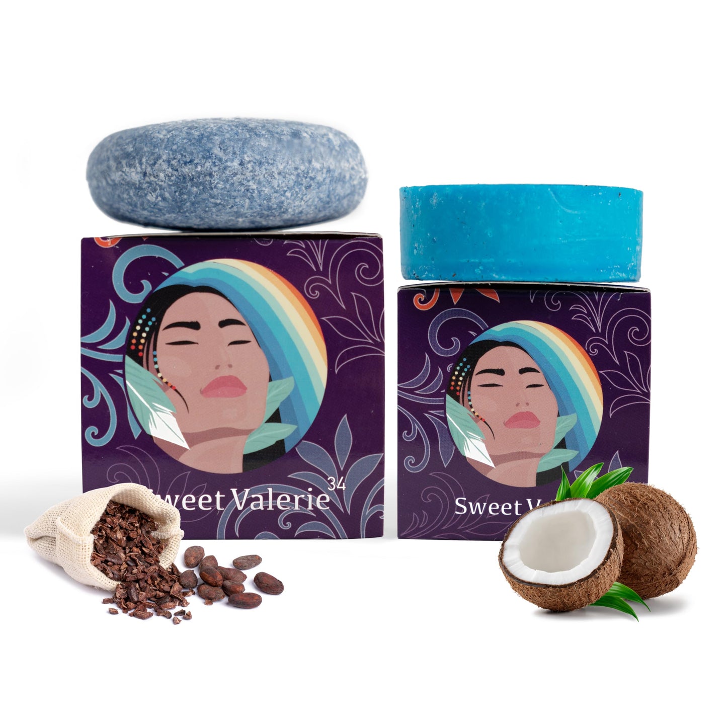 Sweetvalerie34 Shampoo & Conditioner Bar Set - Made with Organic Ingredients - Hydrating, Promotes Hair Growth, Anti-Frizz - All Hair Types