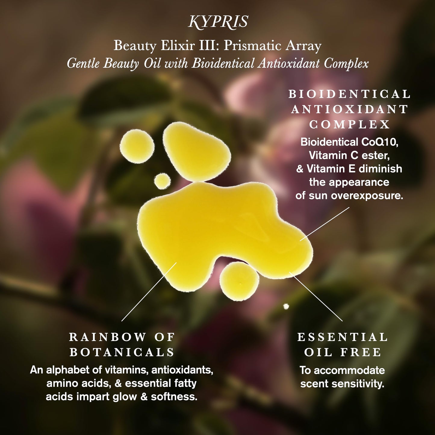 KYPRIS, Beauty Elixir III: Prismatic Array Gentle Moisturizing Face Oil, Bioidentical Antioxidant Complex w/ CoQ10 & Vitamin C Ester THD Unscented…