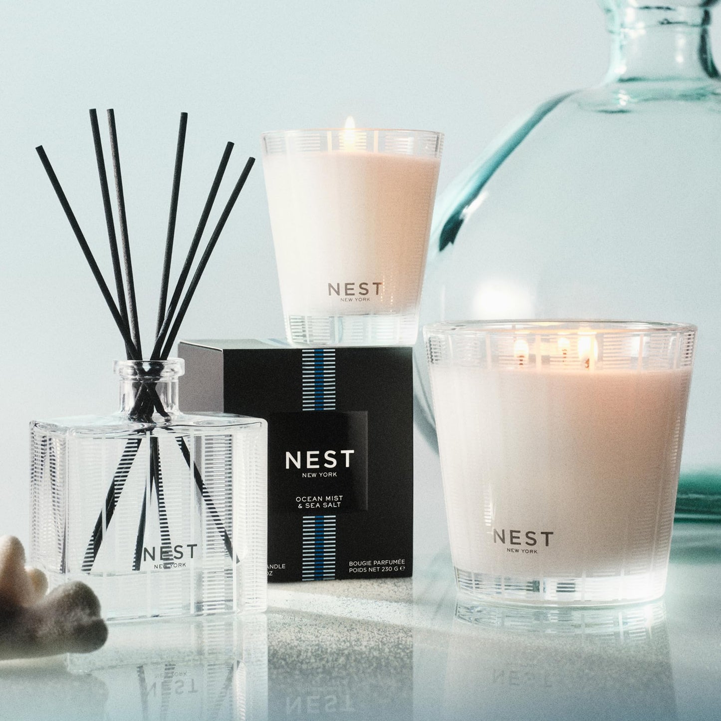 NEST New York Liquid Soap, Ocean Mist & Sea Salt - 10 fl oz - Cleanses & Nourishes Skin - Approx. 300 Pumps Per Bottle - Gluten Free & Cruelty Free