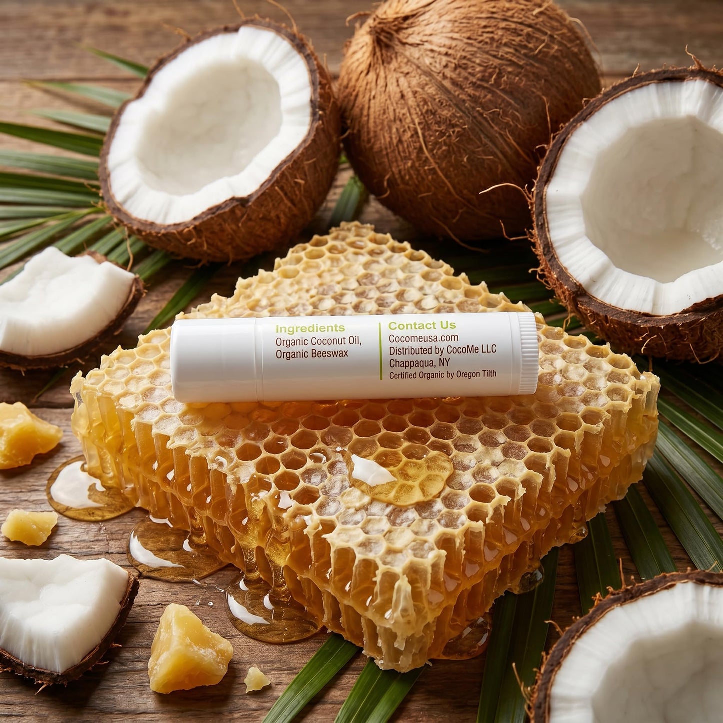 CoCo Me Beeswax Lip Balm - Organic Lip Balm with Virgin Coconut Oil & Beeswax - Natural Lip Balms & Moisturizers for Deep Lip Protection, Repair Beauty and Personal Care Coco Me