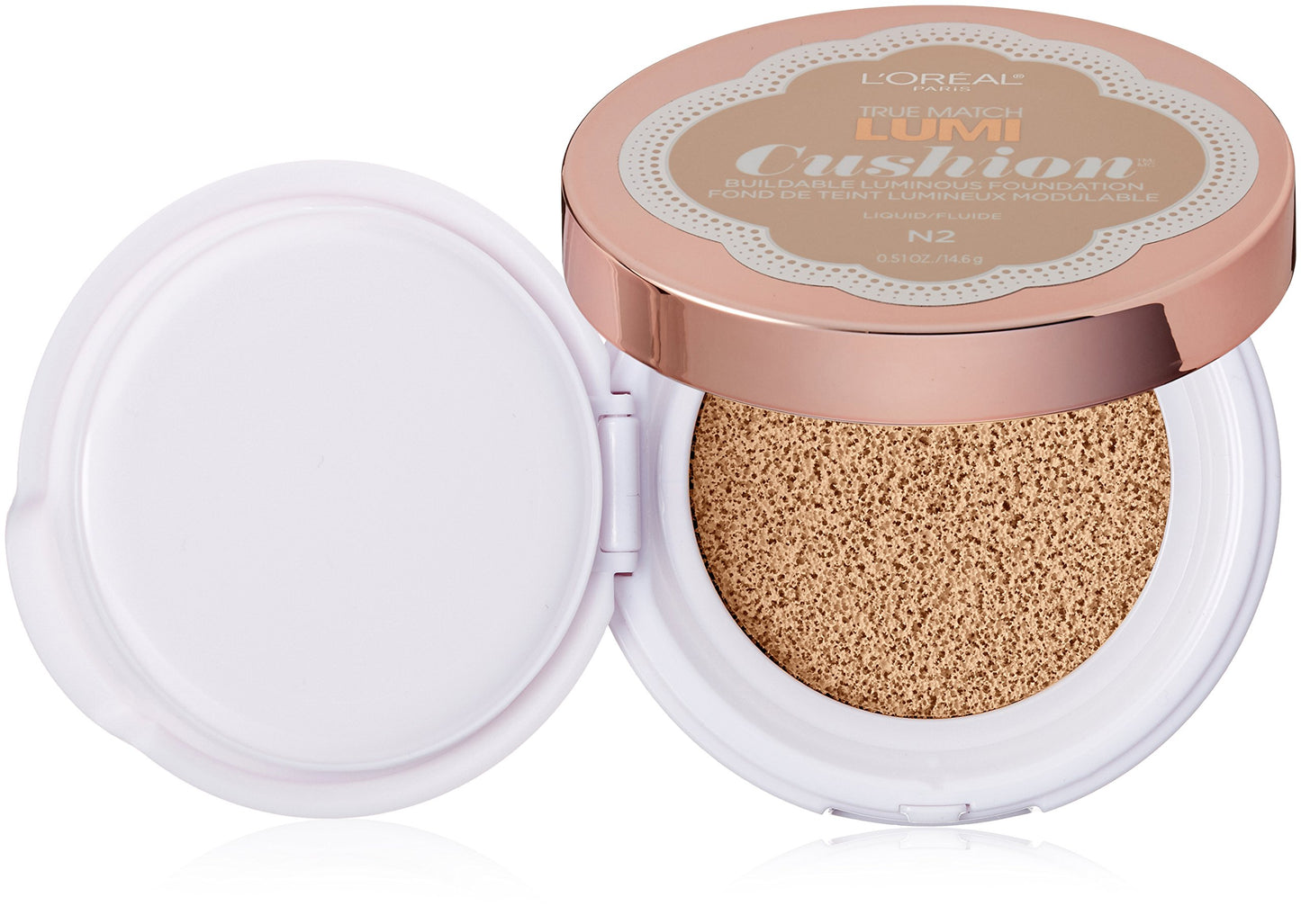 L'Oréal Paris True Match Lumi Cushion Foundation, N2 Classic Ivory, 0.51 oz.