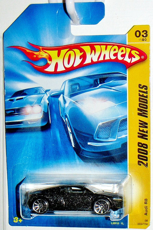 Hot Wheels 2008 New Models Audi R8, 10 Spoke Wheels version # 03/40, 1:64 Scale.