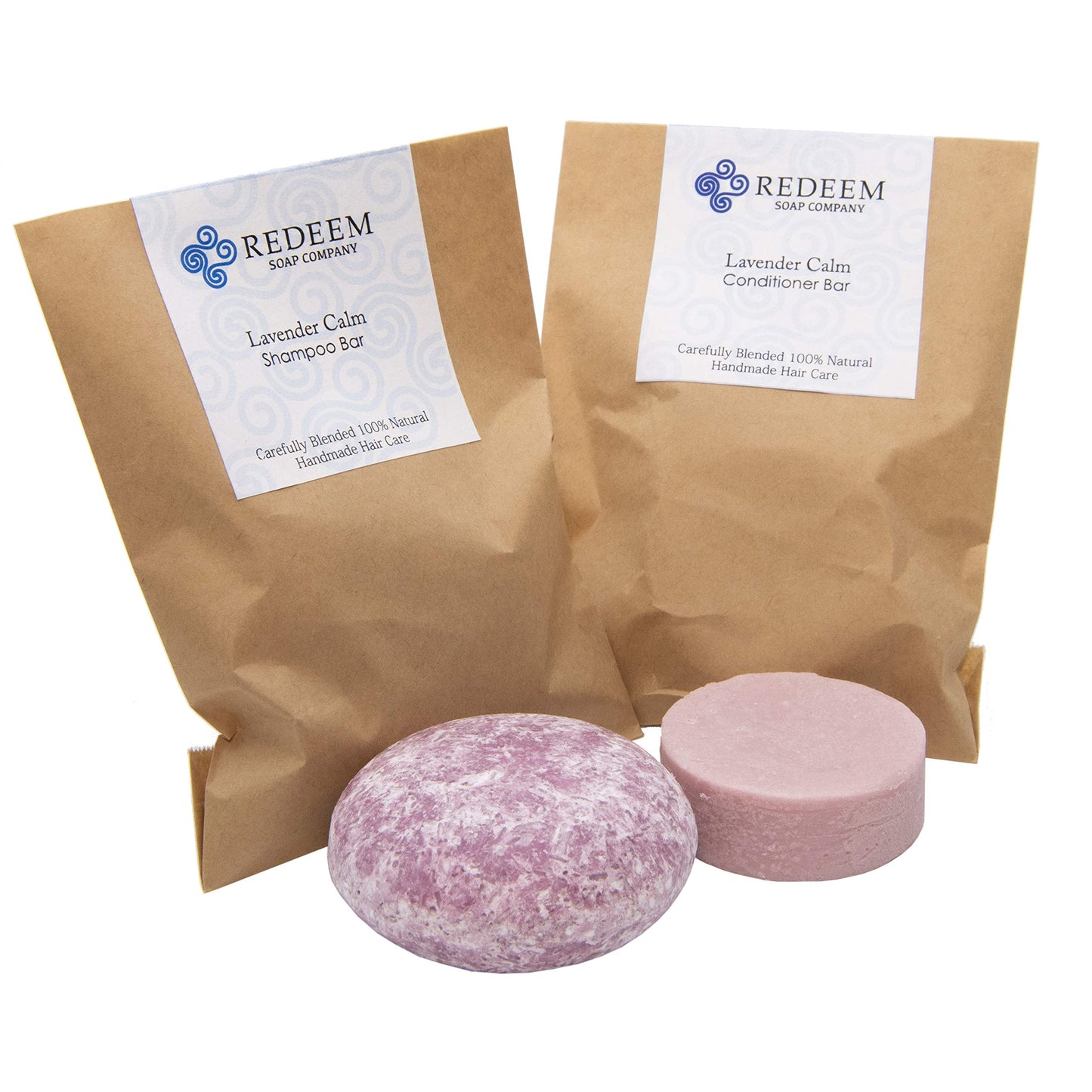 Redeem Soap Company Lavender Calm Shampoo Bar and Conditioner Bar, Made in the USA, 3oz Shampoo Bar, 1oz Conditioner Bar, Zero Waste, No Plastic, SLS