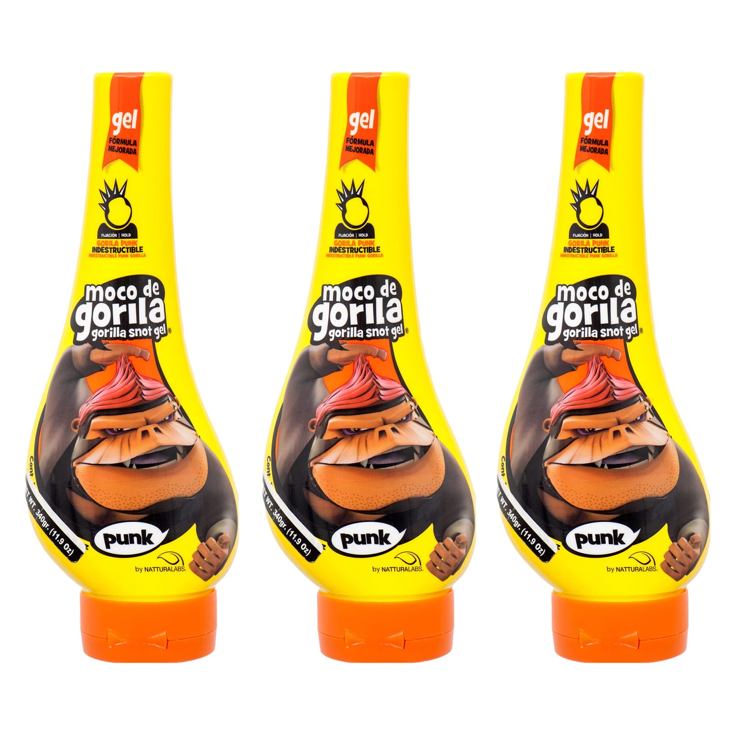 Moco de Gorila Gorilla Snot Hair Gel, Punk 11.99 oz (340g), 3 PACK