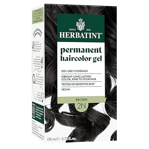 Herbatint Permanent Hair Dye For Women - 2N Brown - For Up To 100% Gray Coverage of Resistant Gray Hair - Ammonia-Free, Alcohol-Free & Vegan - Salon