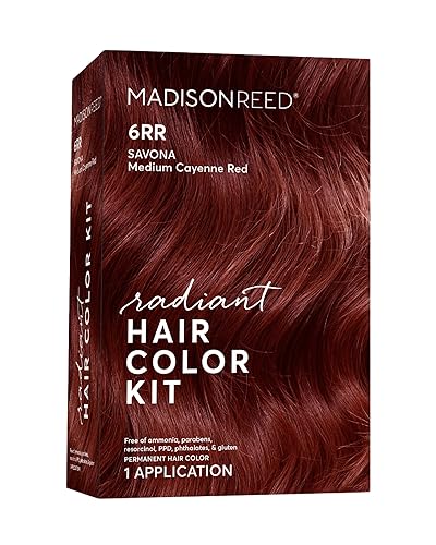 Madison Reed Radiant Hair Color Kit - 6RR Medium Vibrant Cayenne Red (Savona Scarlet) Vivid Color Permanent Hair Dye, PPD-Free & Ammonia-Free, 1 Pack