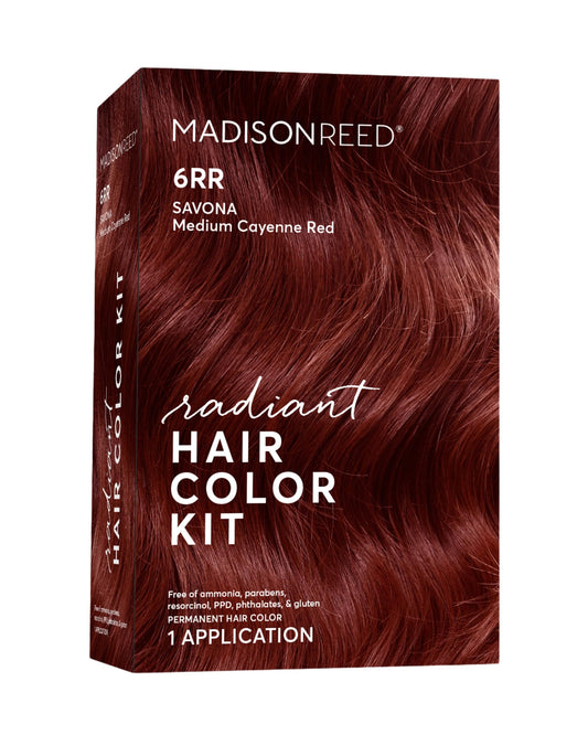 Madison Reed Radiant Hair Color Kit - 6RR Medium Vibrant Cayenne Red (Savona Scarlet) Vivid Color Permanent Hair Dye, PPD-Free & Ammonia-Free, 1 Pack