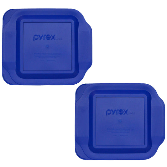 Pyrex 222 2qt Blue food storage replacement Lid (2-Pack) - Made in the USA
