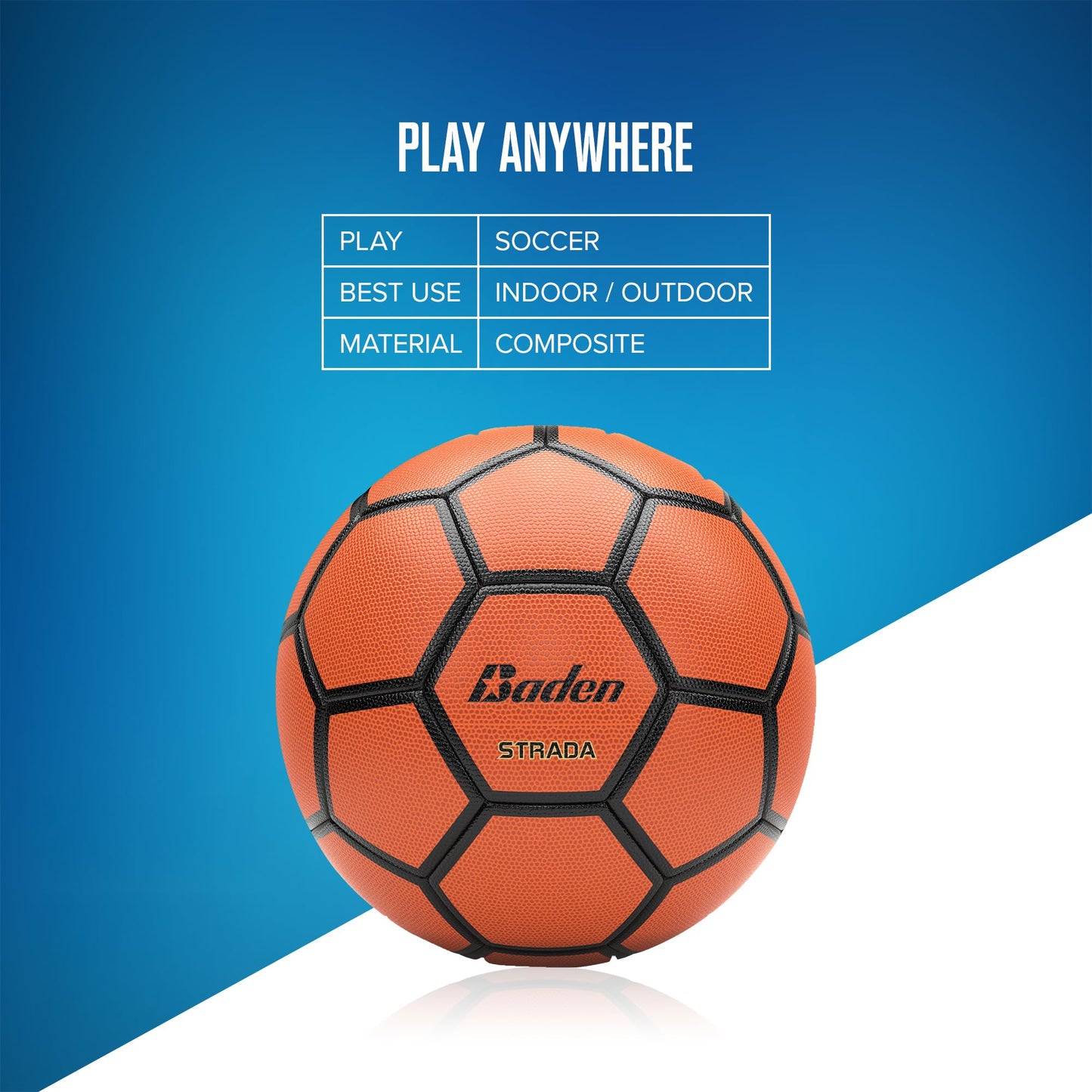 Baden Strada Freestyle Soccer Ball | Thermo Bonded for Superior Durability | Ideal for Training and Competitive Play | Size 5