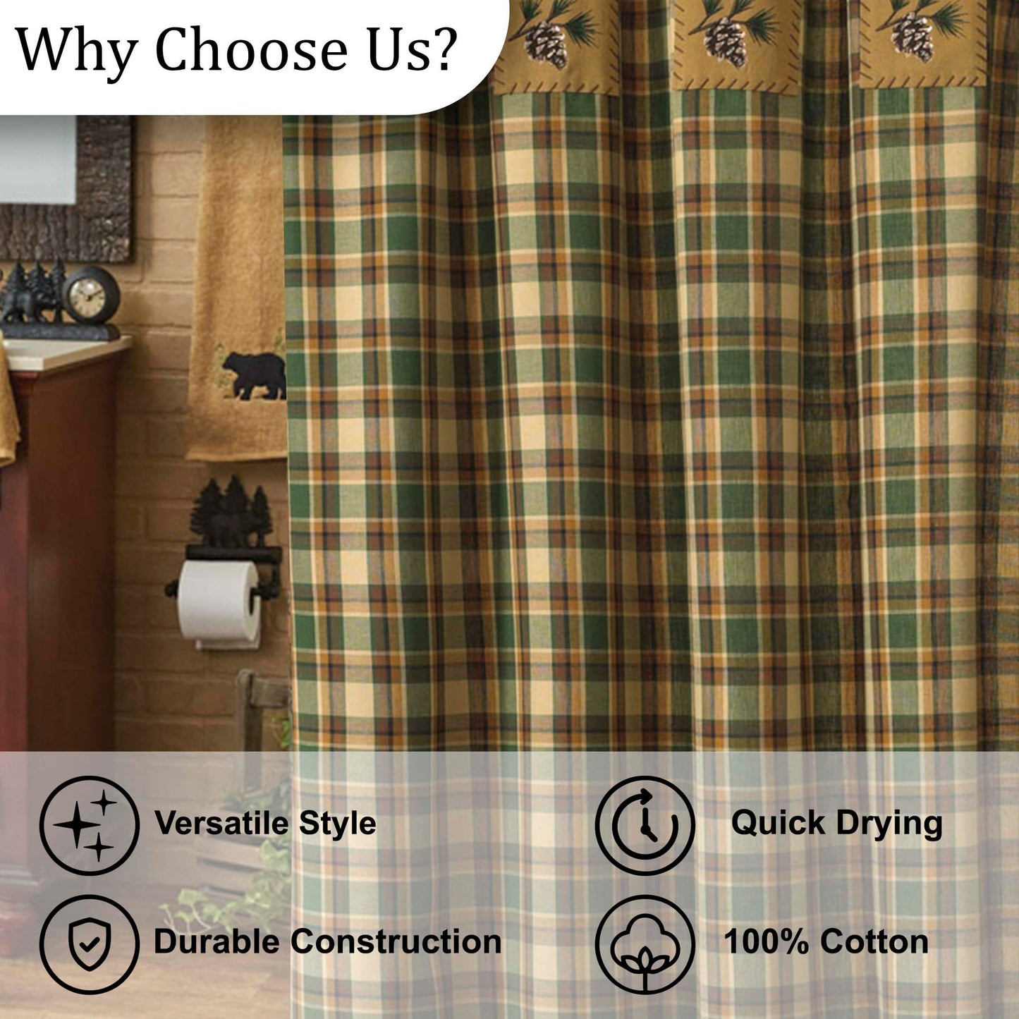 Park Designs Scotch Pine Shower Curtain, 72 x 72