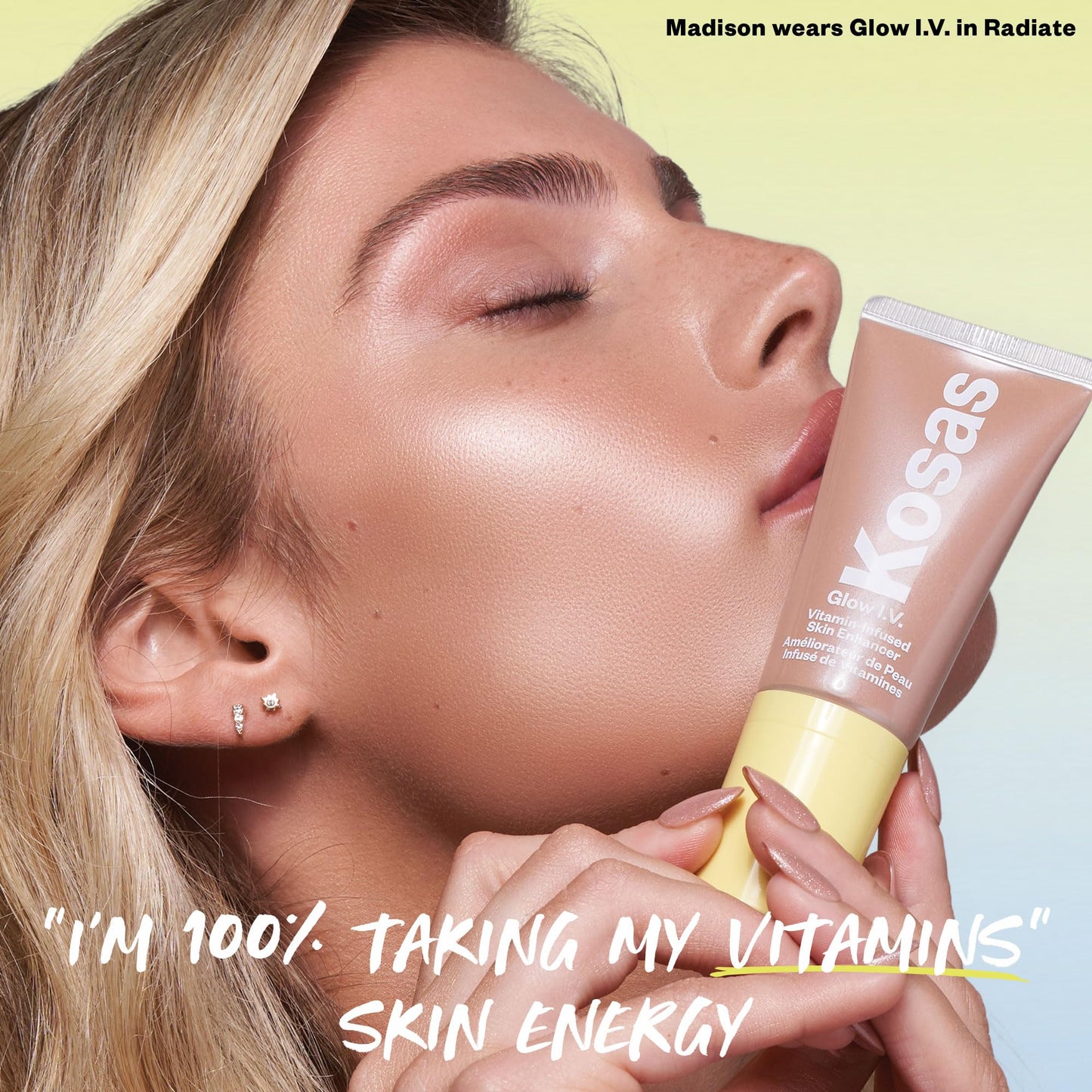 Kosas Glow I.V. Vitamin-Infused Skin Enhancer Face Makeup - Tinted Beauty Highlighter for a Healthy Glow - Radiate