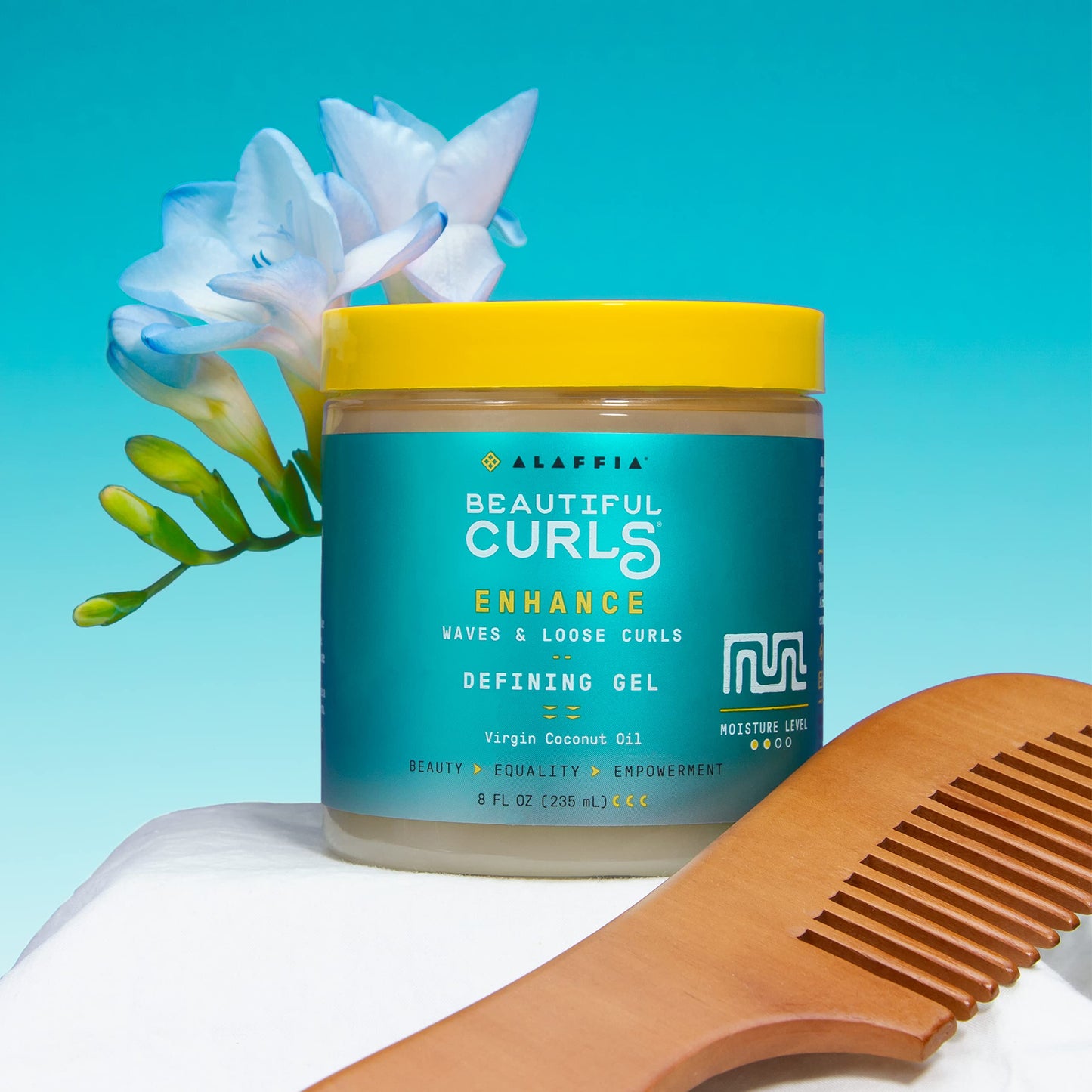 Alaffia Beautiful Curls Curl Enhance Defining Gel, Wavy to Curly Hair Products, Hair Gel to Coil, Twist and Braid, Natural with Shea Butter, Coconut