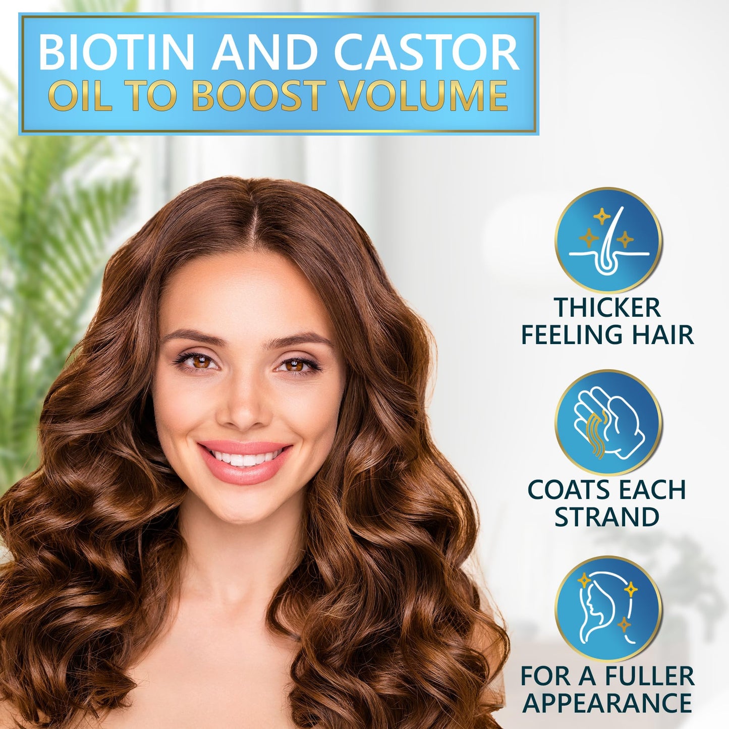 Biotin Shampoo and Conditioner Set with Castor Oil - Sulfate Free Formula to Boost Volume for Thinning Hair - Thickening Ingredients for Men and Women