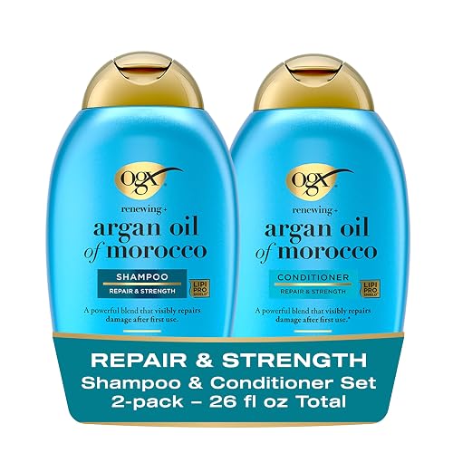OGX Extra Strength Hydrate & Repair + Argan Oil of Morocco Shampoo & Conditioner Set, 13 Fl Oz (Pack of 2)