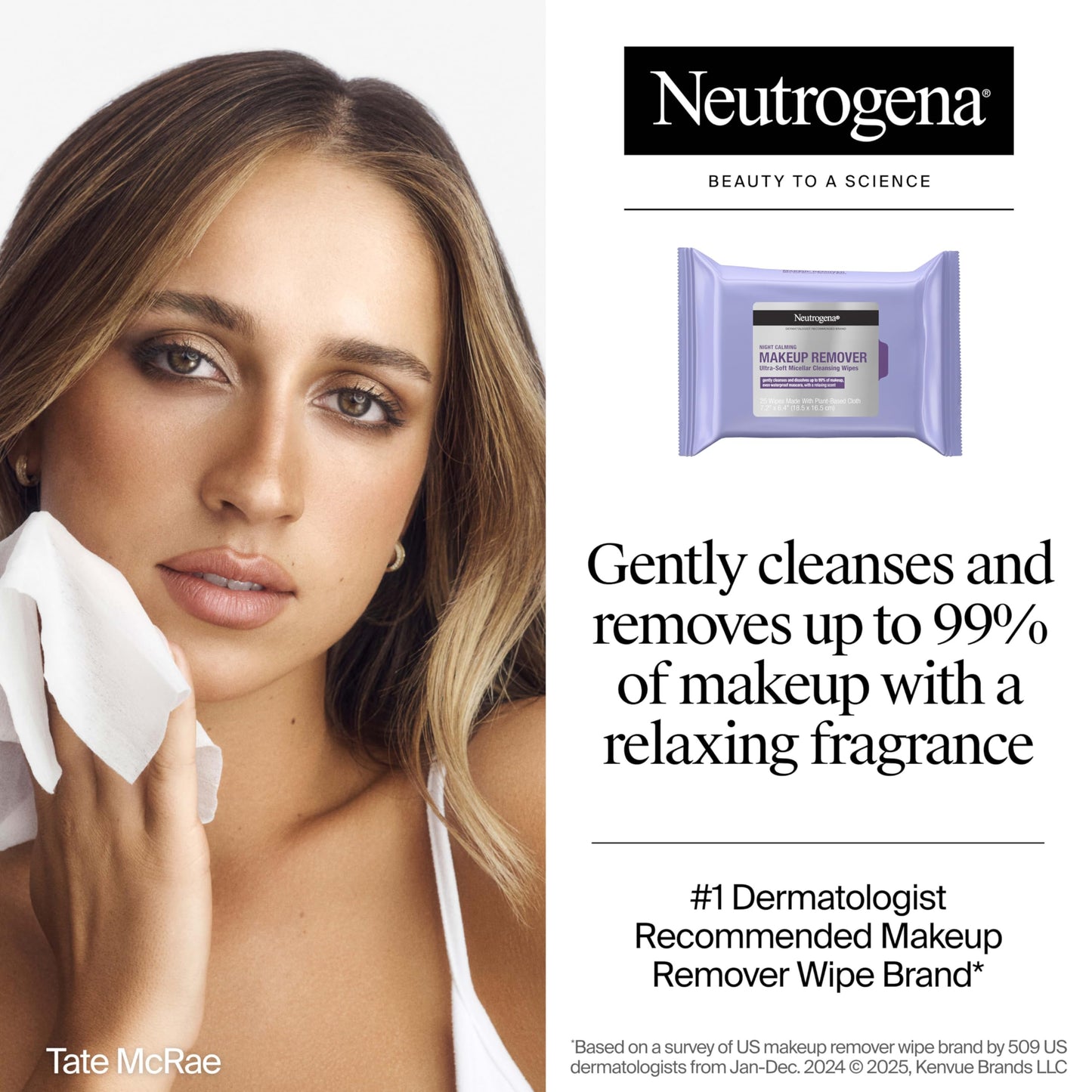 Neutrogena Night Calming Makeup Remover Face Wipes, Nighttime Cleansing Towelettes Remove Sweat, Dirt & Makeup & Calms Skin, Hypoallergenic, 100%