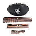 G.B.S Men’s Handmade Comb Set, Pure Synthetic Hair Brush, Dressing Comb, Pocket Comb, Mustache Comb and Military Style Hair Brush