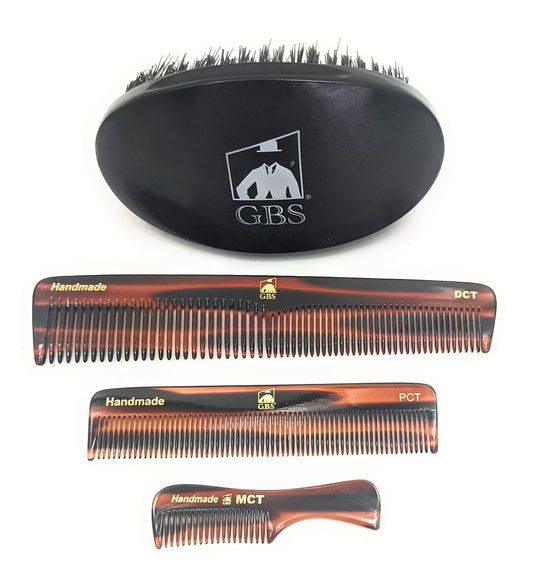 G.B.S Men’s Handmade Comb Set, Pure Synthetic Hair Brush, Dressing Comb, Pocket Comb, Mustache Comb and Military Style Hair Brush Beauty & Personal Care G.B.S