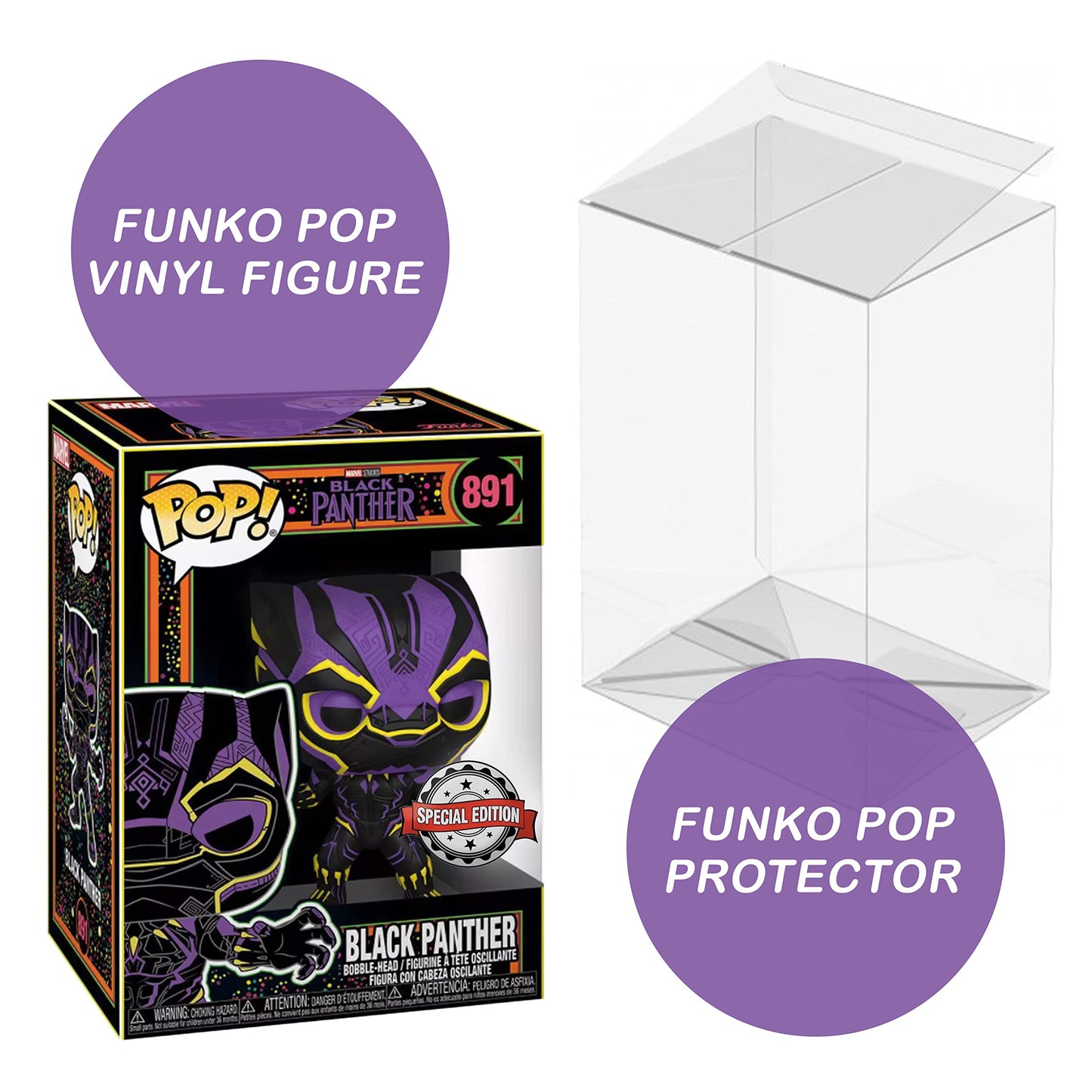 Funko Pop! Marvel: Black Panther #891 (Black Light) Special Edition Exclusive Vinyl Figure Collectibles