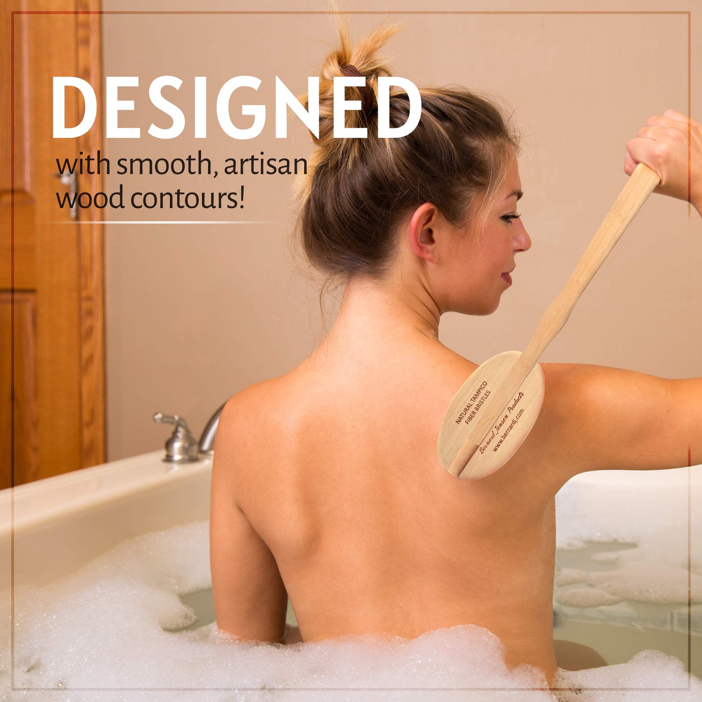 Bernard Jensen Natural Bristle Body Brush - 1 Brush for Dry Brushing, Exfoliation & Skin Care