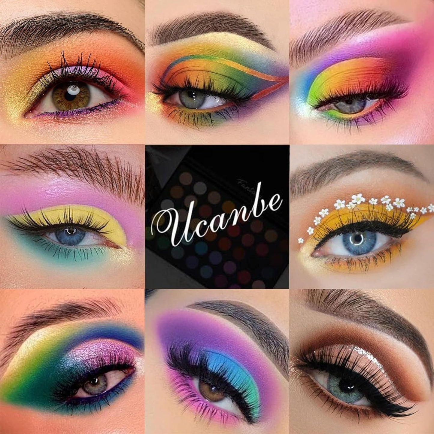 UCANBE Highly Pigmented Eye Makeup Palette, Matte Shimmer Metallic Eyeshadow Pallet Long Lasting Blendable Natural Colors Make Up Eye Shadows Beauty and Personal Care UCANBE