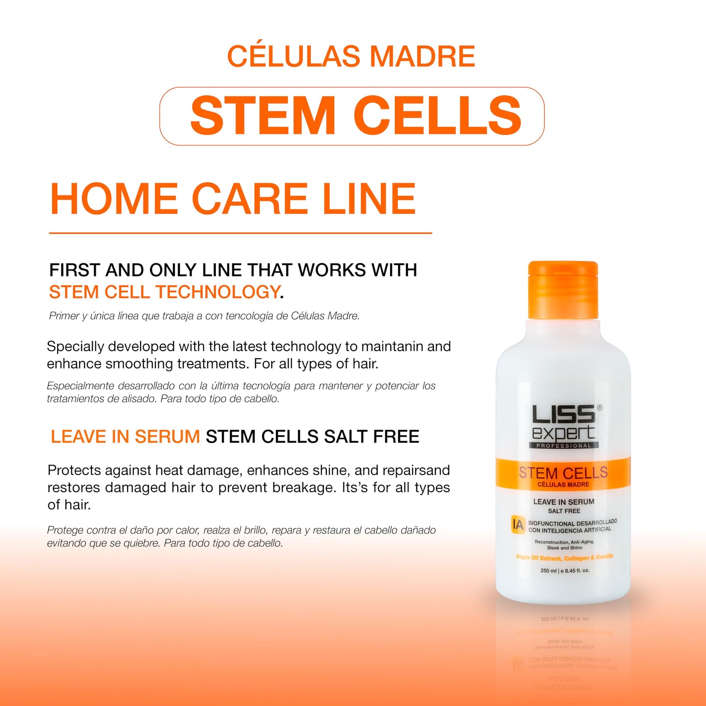Liss Expert Professional Stem Cells Hair Organic Smoothing Tretmant - Post Treatments Packages (LEAVE IN)