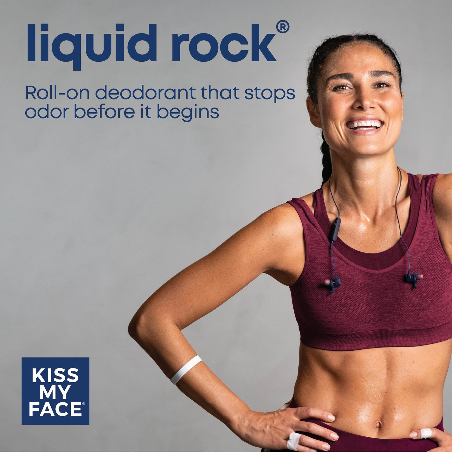 Kiss My Face Liquid Rock Roll-On Deodorant, All Day Protection, Vegan and Cruelty Free, Fragrance Free, 3 Fl Oz, Pack of 3 Beauty and Personal Care Kiss My Face