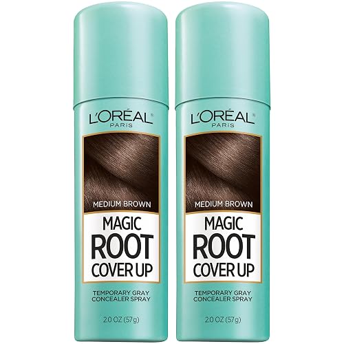 L'Oreal Paris Magic Root Cover Up Gray Hair Spray, 100% Gray Hair Coverage with Buildable, Lightweight, Transfer-Resistant, and Temporary Formula