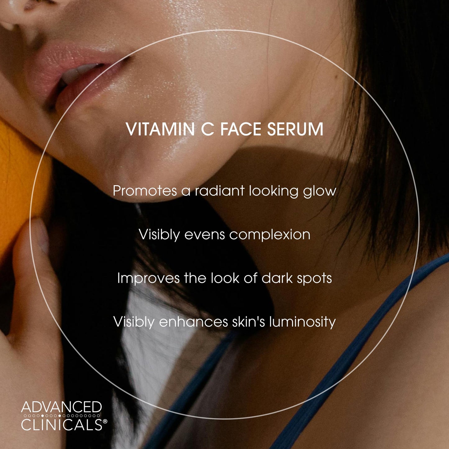 Advanced Clinicals Brightening Vitamin C Serum For Face With Glycolic Acid + Lactic Acid | Vitamin C Eye Serum Face Moisturizer For Improving Look