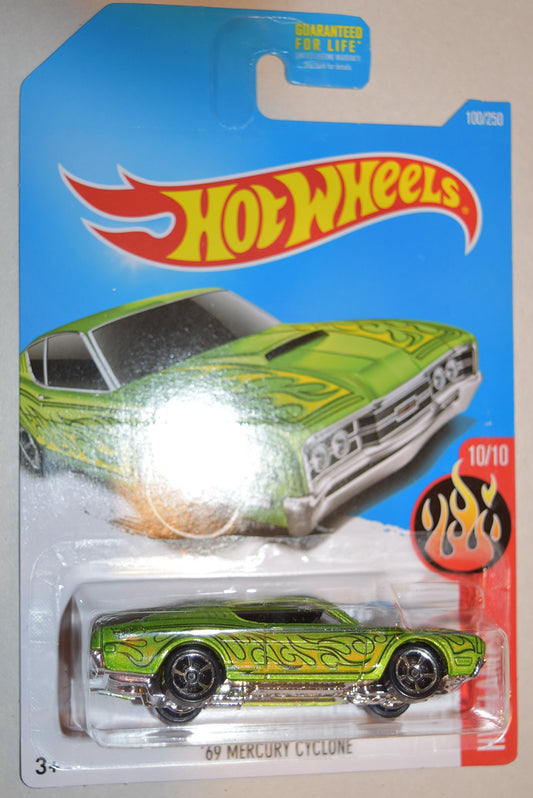 Hot Wheels HW Flames 10/10 Series Green '69 Mercury Cyclone 100/250