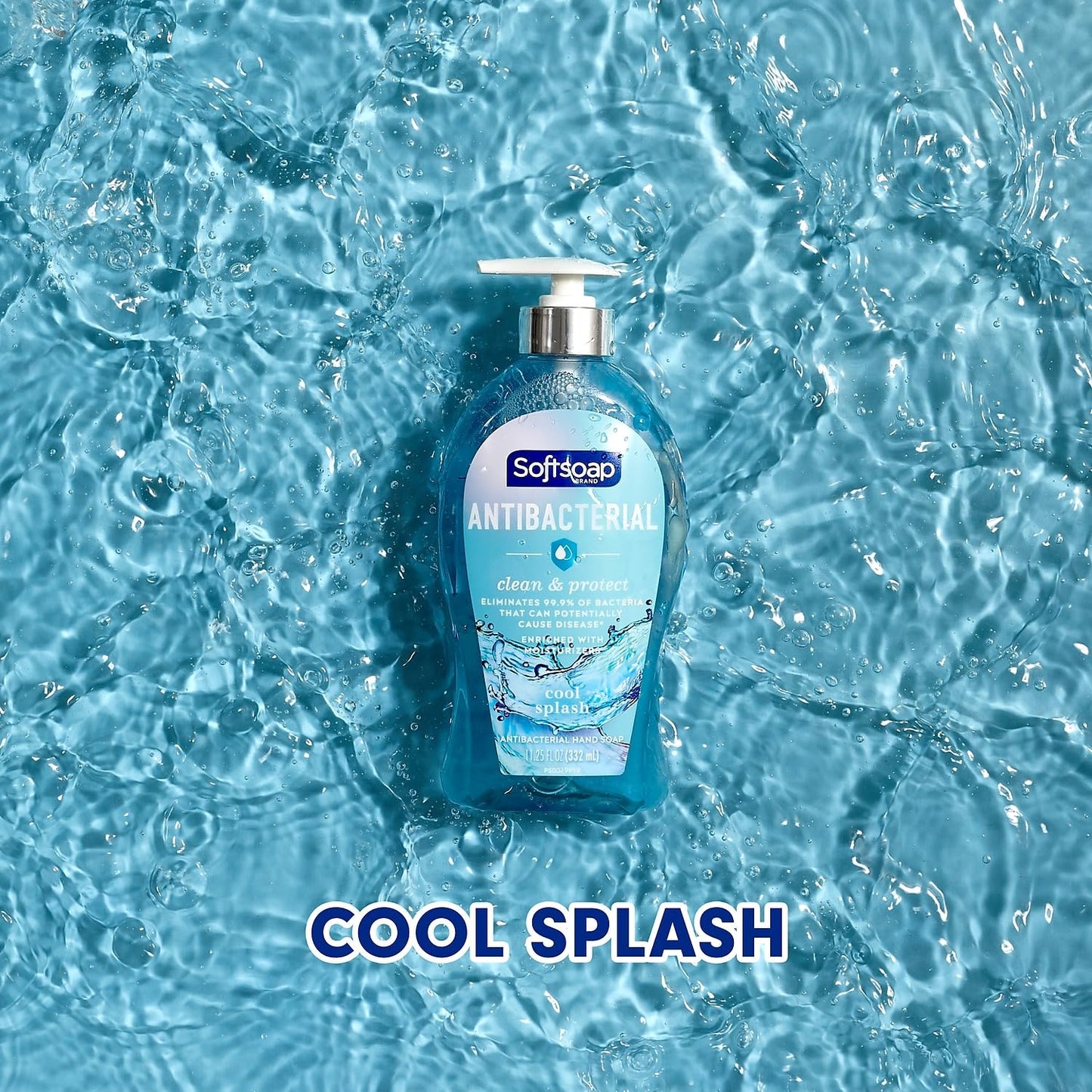 Softsoap Antibacterial Liquid Hand Soap Pump, Clean & Protect, Cool Splash - 11.25 Fl. Oz