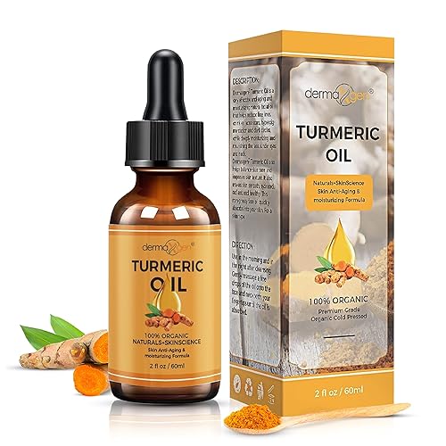 DERMAXGEN Organic Turmeric Oil for Skin Lightening - Turmeric Face Oil for Dark Spots, Anti-Aging & Hydrating Dry Skin - Glow Moisturizer for Face